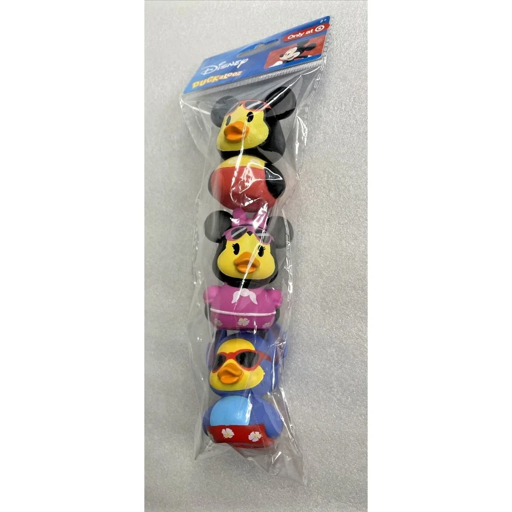Disney Duckalooz Summer Ducks Set Of 3 Mickey Mouse Minnie Mouse Stitch NEW - Picture 13 of 15